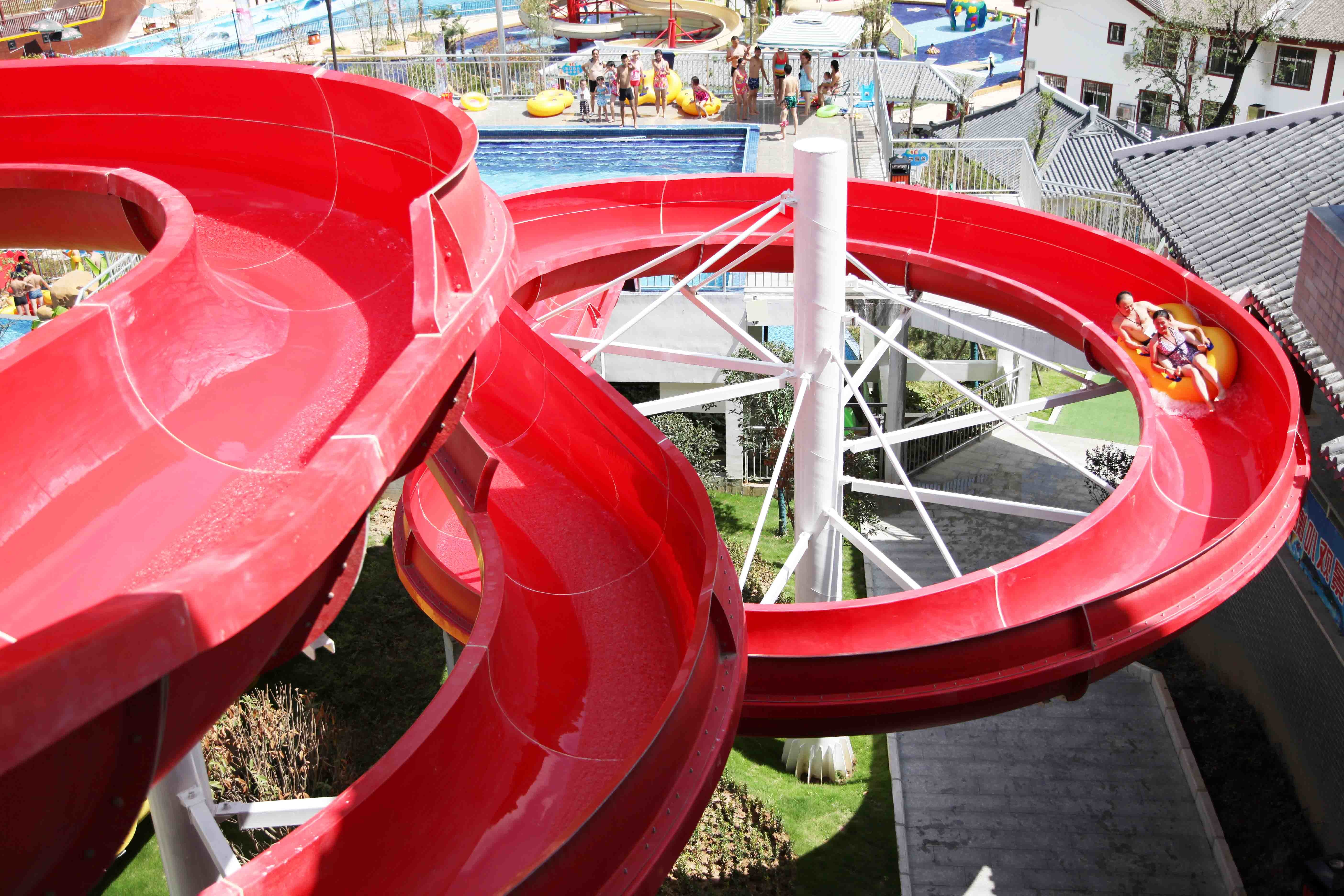 Customized Family Aqua Park Slides Outdoor Fiberglass Water Slide For Amusement Park