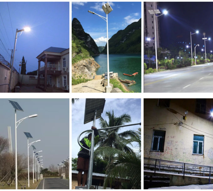 Outdoor Double Arm Solar Street Light With Lithium Ion Battery 30w 40w