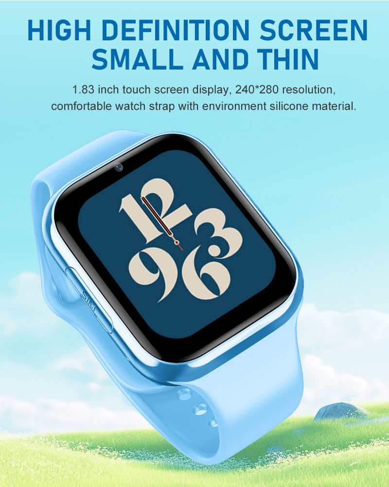 D42 Fitness Childrens Tracker Watch 4G GPS LBS WiFi 2 Way Phone Call