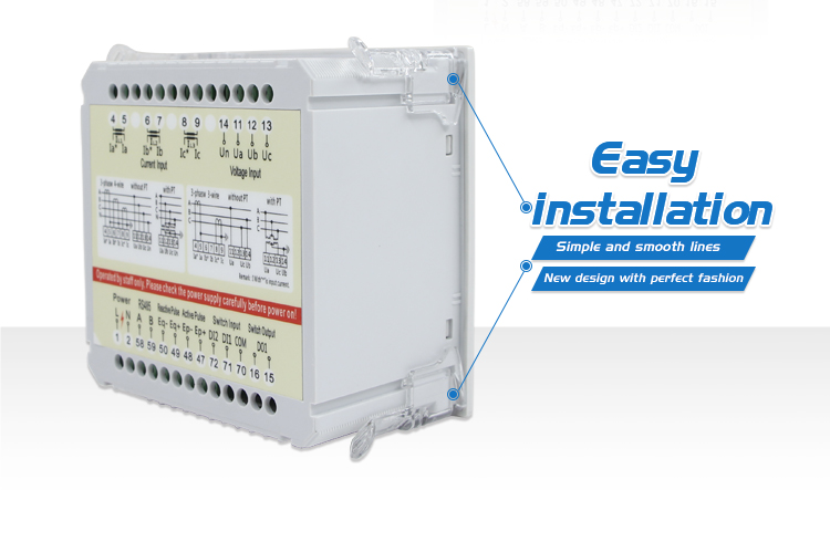 Slim type amp,volt,hz 96*96mm Three Phase LCD Multi-function digital panel Power Multimeters