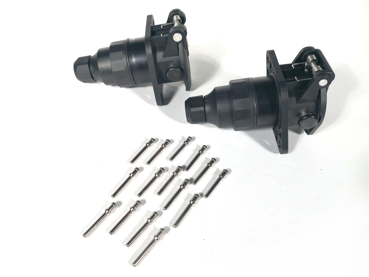 24v 15 Pole Trailer Plug Socket Crimp Type Trailer Truck Socket ISO12098