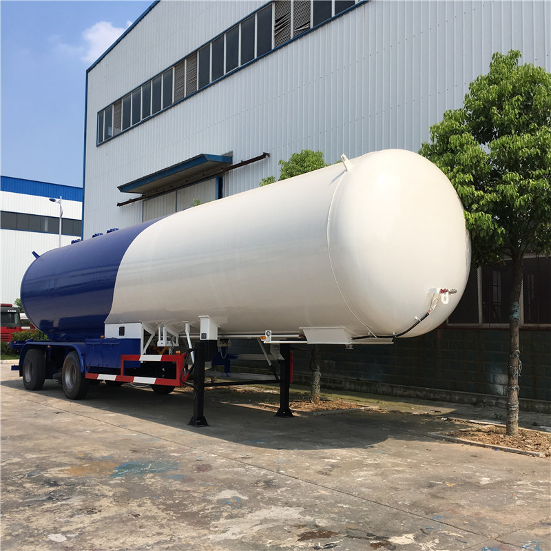 Powerful 3 Axles Lpg Tank Trailer , 30CBM To 65CBM Propane Semi -Trailer