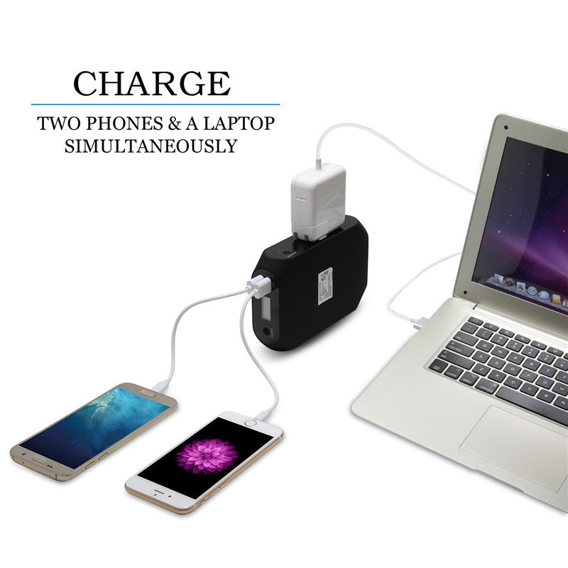 Laptop Solar Outdoor Power Bank 18000mAh AC/DC 65W With Universal Socket