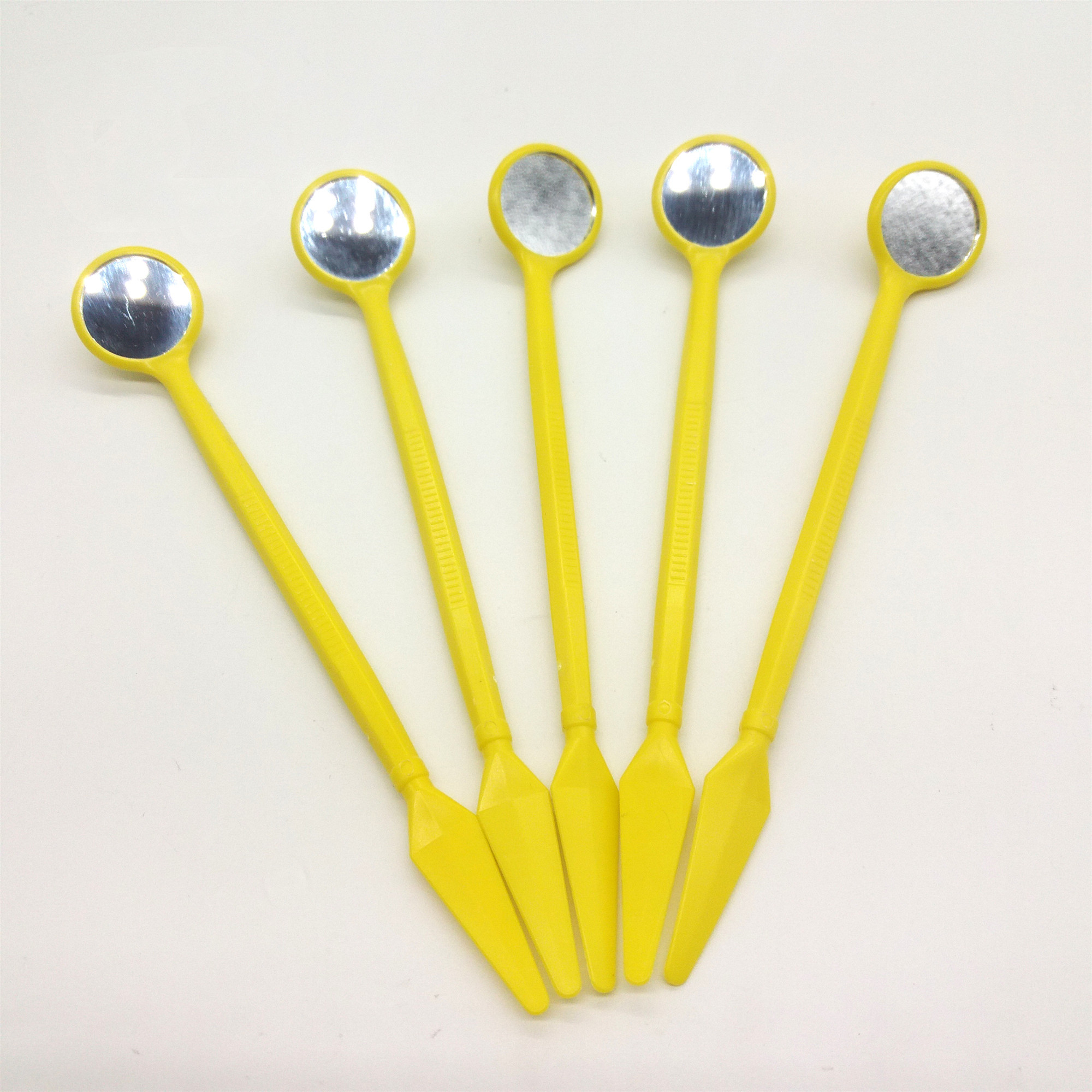 Tooth Shape Disposable Teeth Whitening Unit Dental Mouth Mirror With Spatula