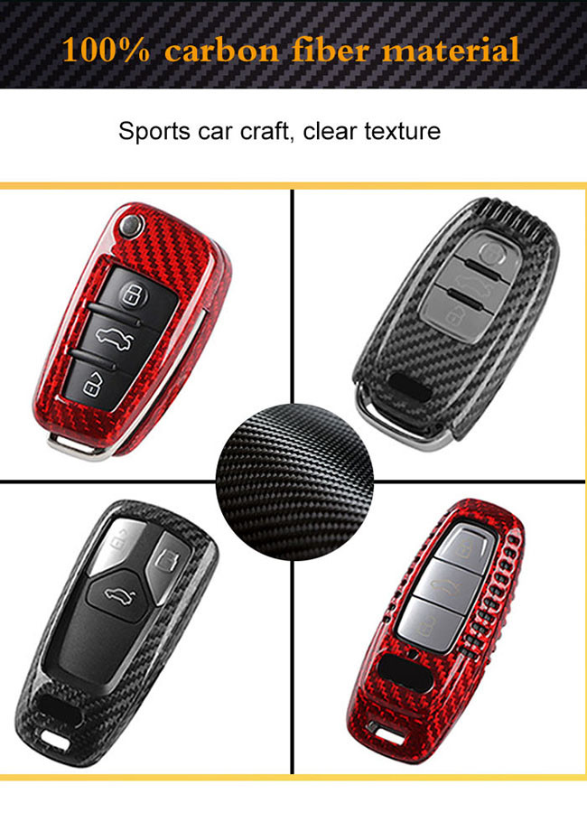 Smart Remote Wear Resistant Audi Carbon Fiber Key Cover