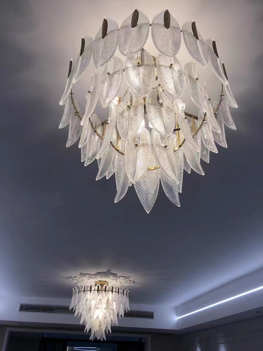 Modern Hotel Lighting Dining Room Luxury Glass Chandeliers Crystal Pendant Lamp Led For Home Decor Weding Lighting