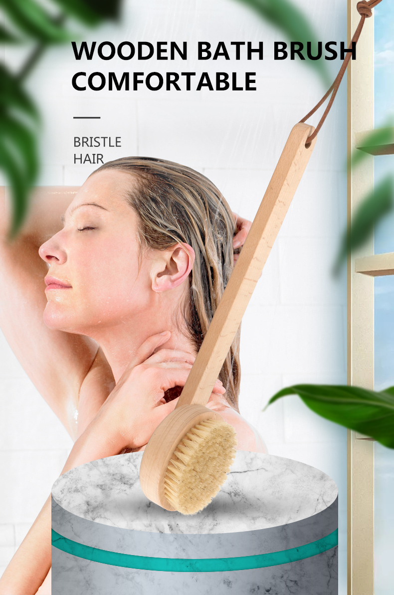 Body Brush Vegan Round Natural Skin Dry Massage Shower Brush for Spa