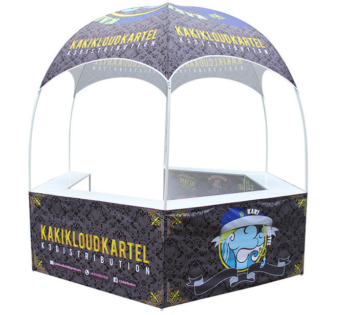 Outdoor Advertising Star Tent Waterproof PU Coated 600D Oxford 3*3M Singe Pole Fire Resistant With Sublimation Printing