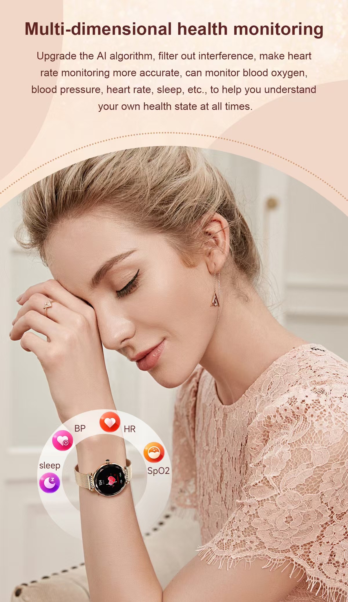 NX7 Pro Women'S Waterproof Smart Watch Water Resistant Ladies Smart Watch