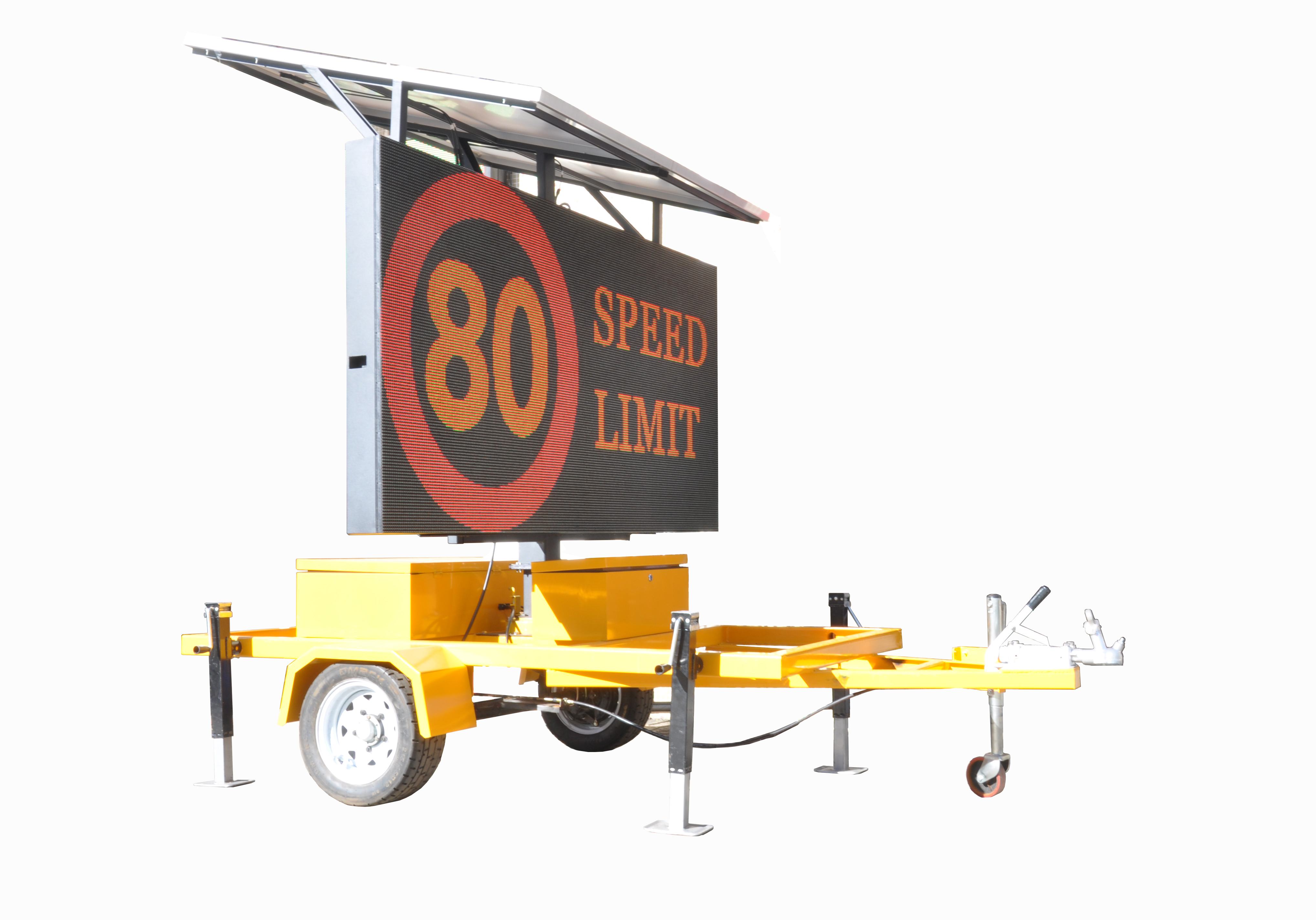 Trailer Mounted Solar Traffic Vms Sign Board Guiding Communication TCP/IP Mobile Angle 70°