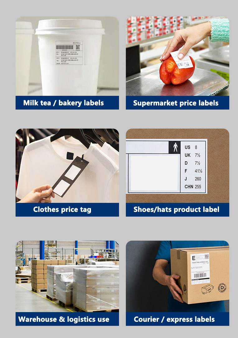 White Self - adhesive Thermal Paper Matte Printable Sticker Paper for Labels