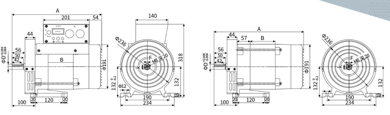 7.0KW Power High Efficiency Alternator , Custom Alternators GFA190-7.0 B3