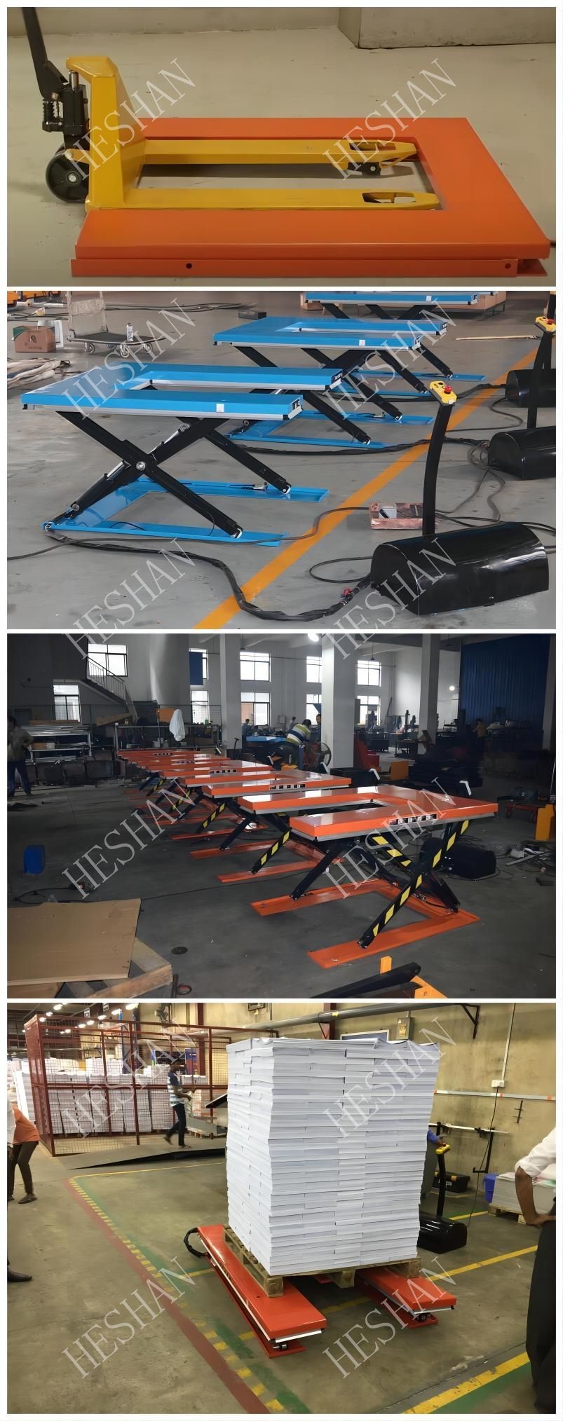 1000kg Portable Electric Pallet Scissor Lift Hydraulic For Workshop
