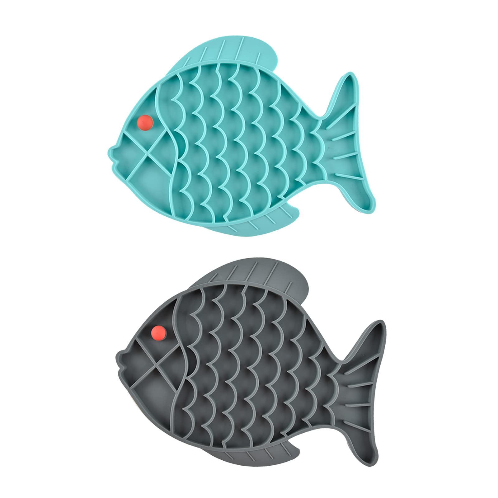 Cat Puzzle Feeder Fish Shape Silicone Lick Treat Mat for Healthy Eating and Licking