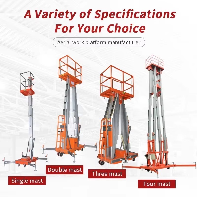 Lightweight Easy Use Vertical Mast Lift Aluminium Alloy Electric
