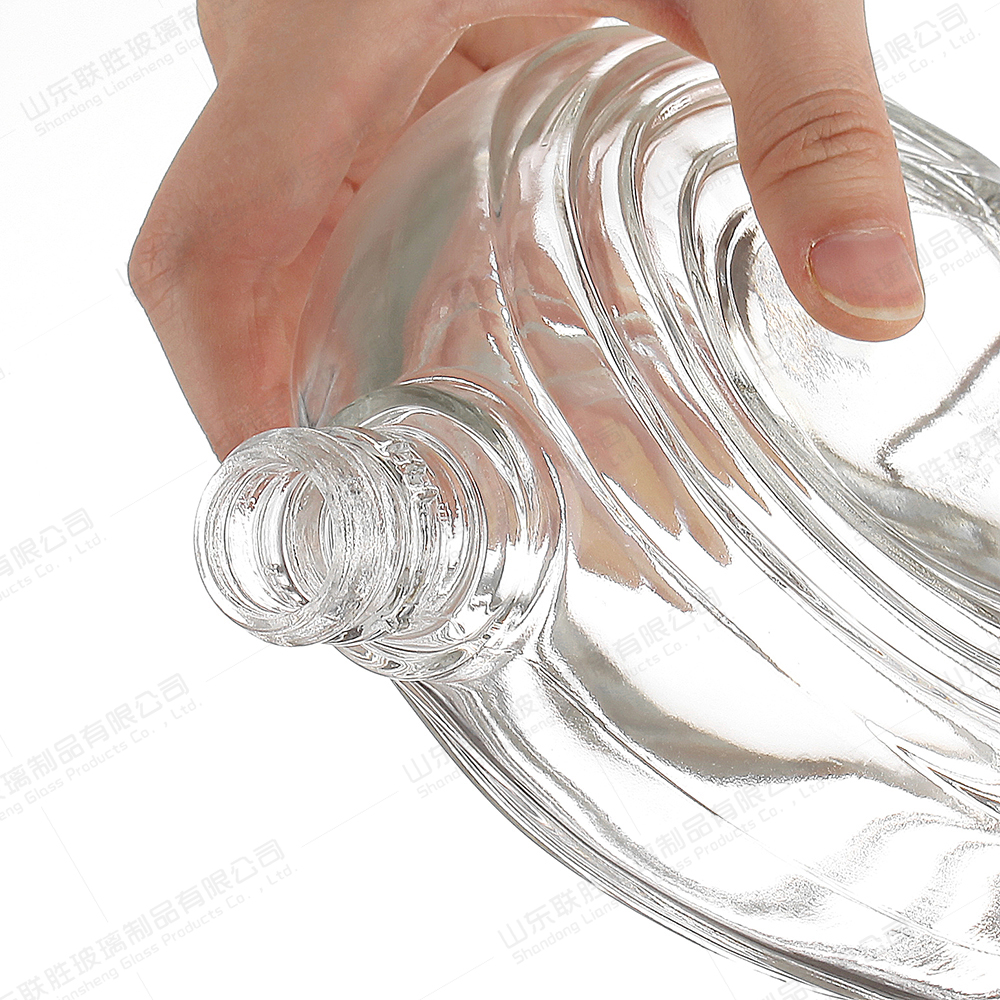 Clear Amber Boston Round Glass Bottle for Liquid Medicine 500ml Base Material Glass BRANDY
