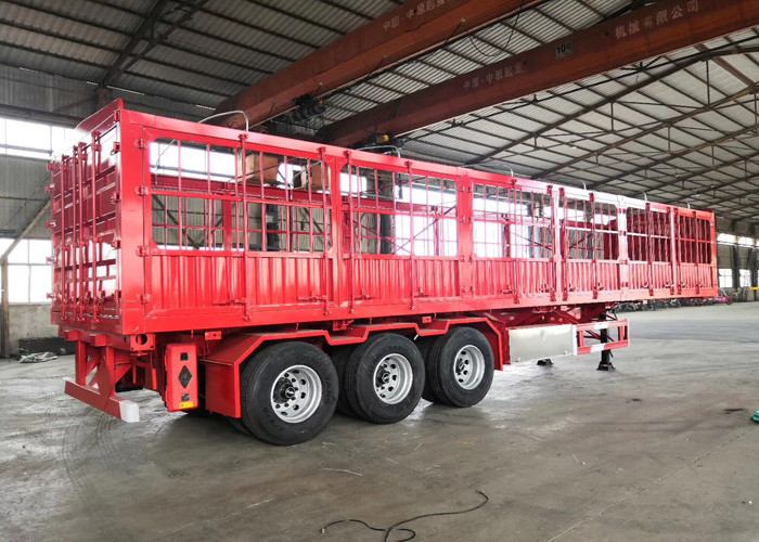 Carbon Steel Semi Truck Trailer / Semi Low Bed Trailer 30-60 Tons