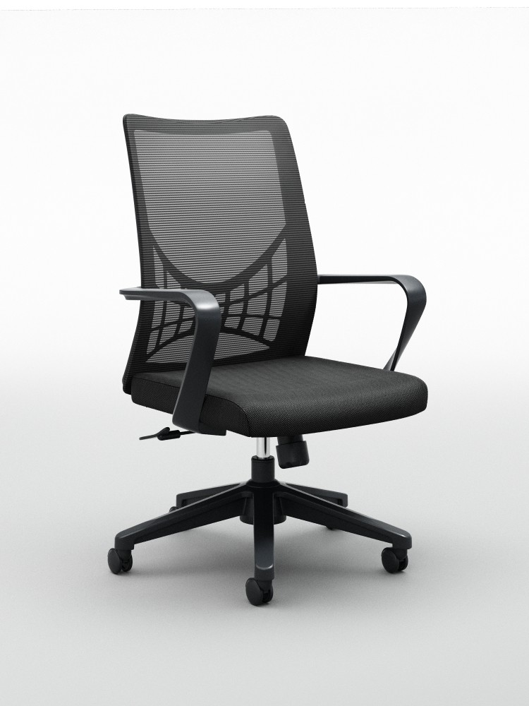 Swivel Black Mesh Office Chair With Arms , 264lbs Breathable Office Chair