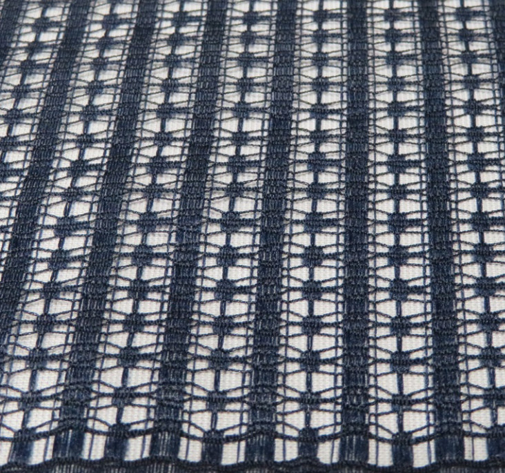 Blue Dragonfly Design Polyester Lace Fabric Jacquard Technics For Dress