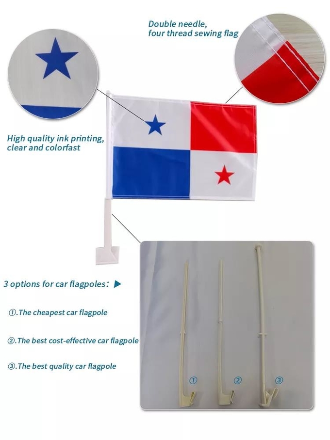 Plain Polyester Sublimation Blank Car Flags 30*45cm Custom Printed