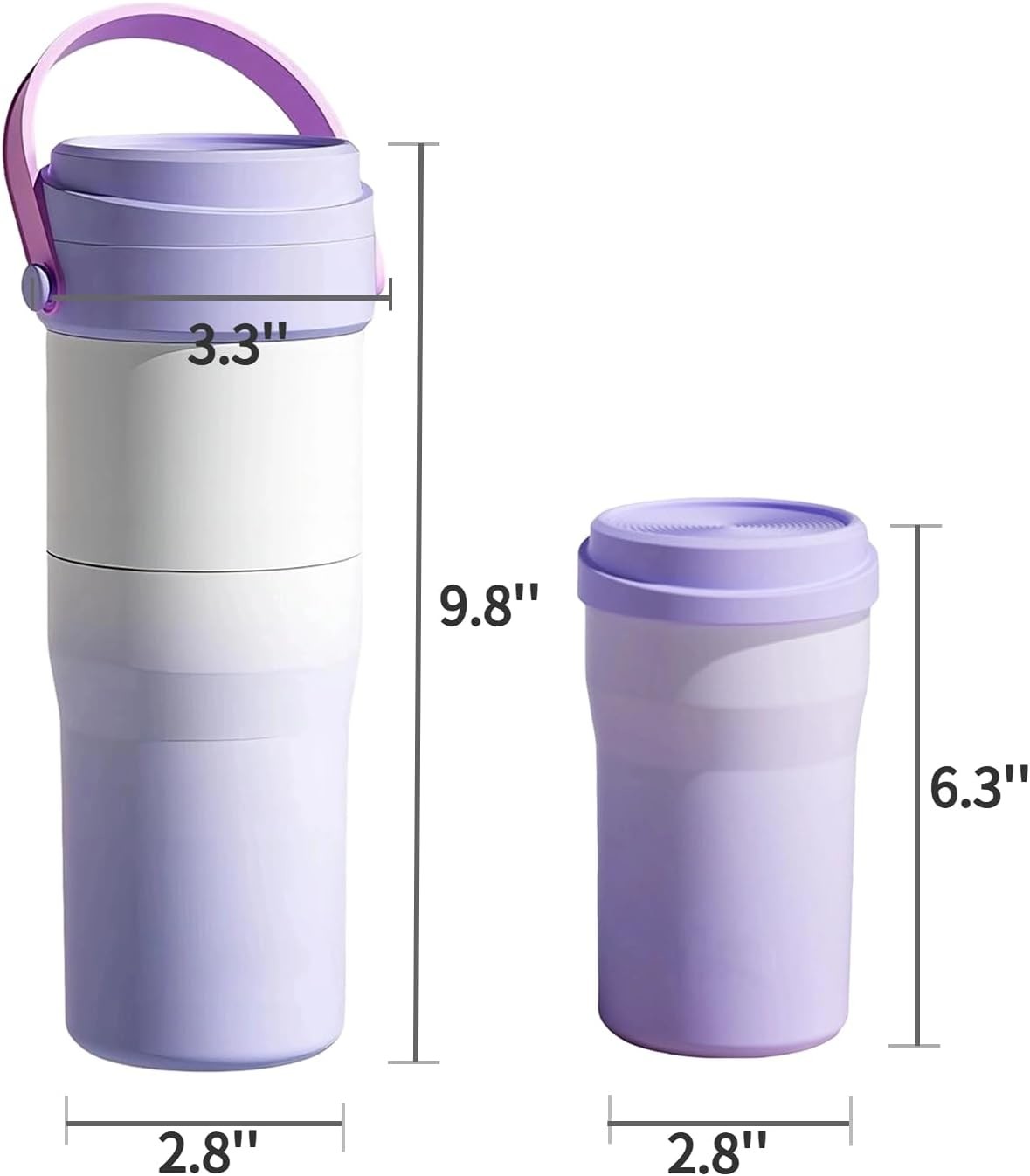 12Oz Insulated Stainless Steel Travel Mug For Separating Drinks