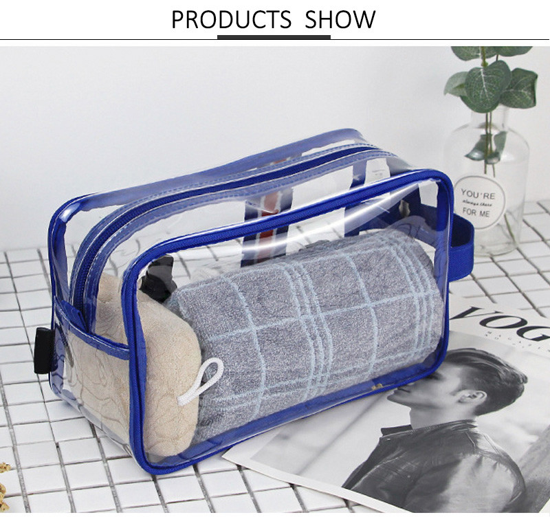 Custom Logo Waterproof Transparent PVC Cosmetic Bag