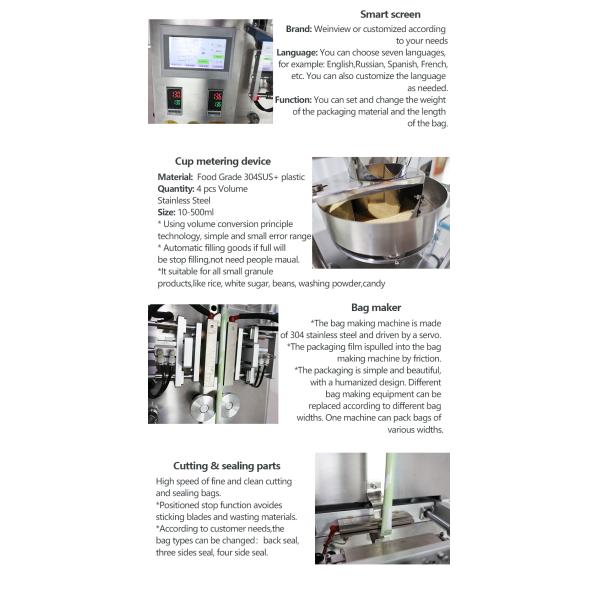 Small Bag Packing Machine 30-50bags/min for Chocolate Nuts Packaging