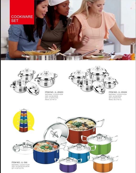 6pcs/8pcs pumpkin pot cookware set &cooking pot/high quality stainless steel pot