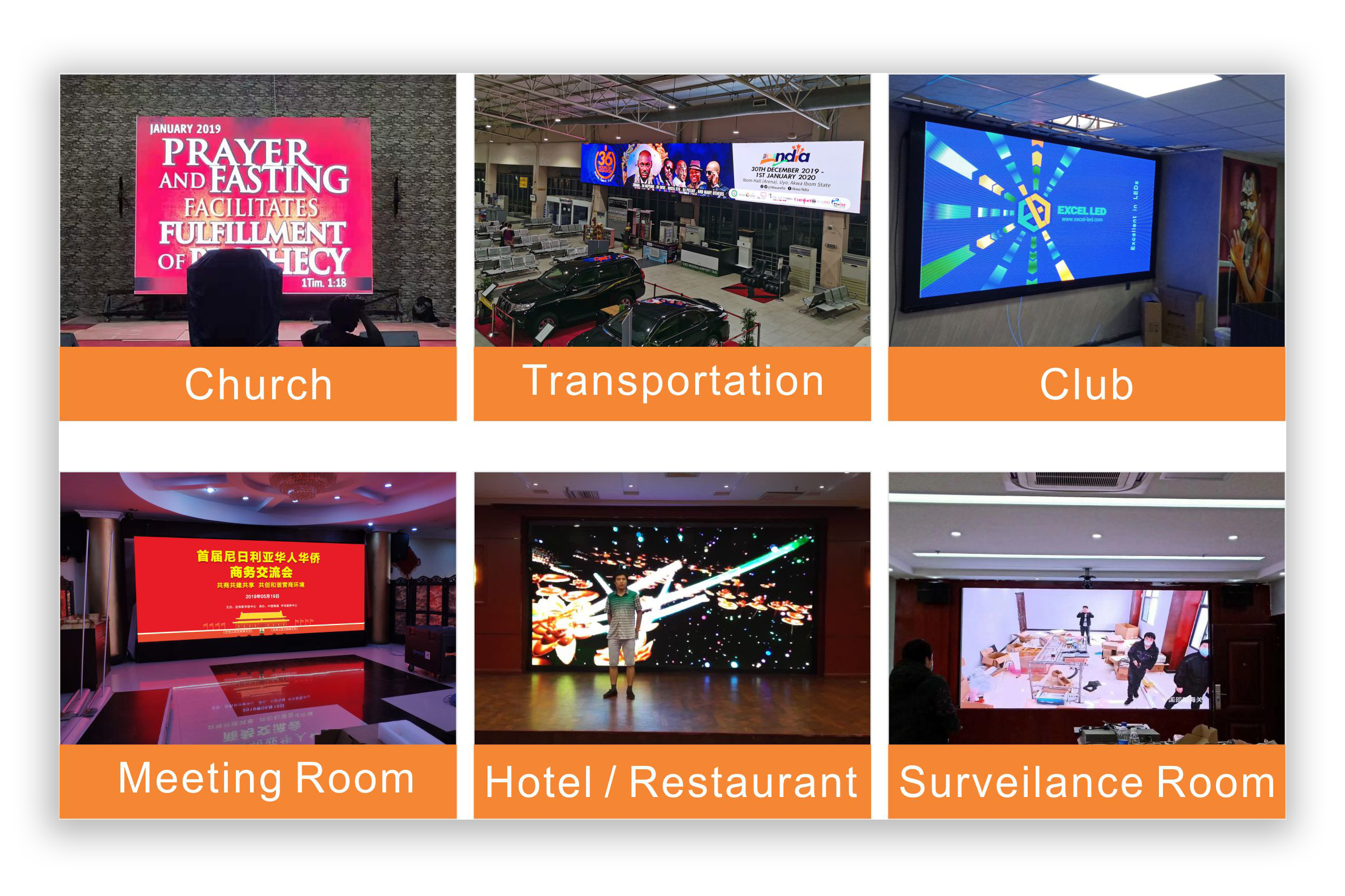 Aluminum FCC P3.9 65536dots/m2 Indoor Fixed Led Display