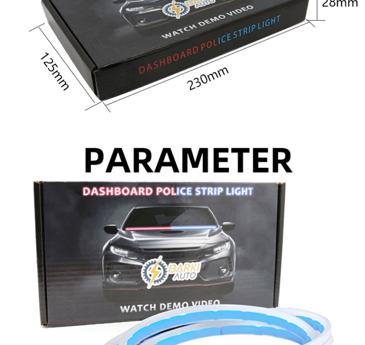 Universal Two Color Waterproof Car Door Warning Led Light 12V 120cm