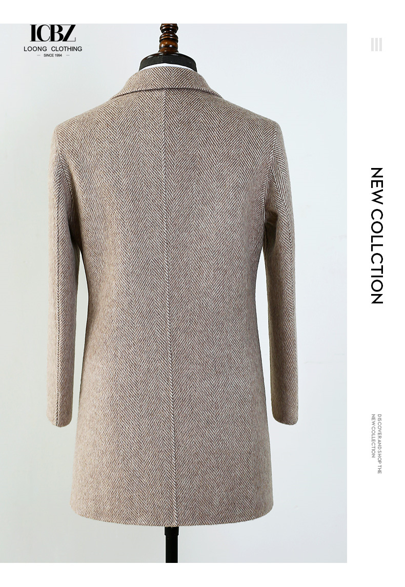 Jackets Custom Luxury Trench Coats Worsted Wool Overcoat Men Warm Winter Long Men Cashmere Coat