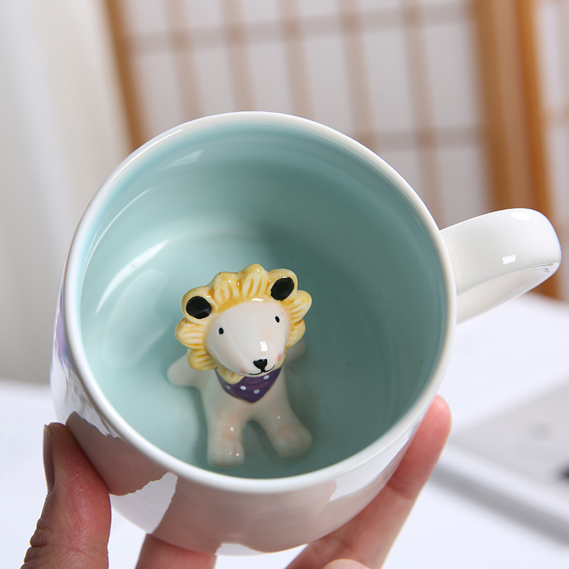 Creative Animal Head 3D Custom Ceramic Coffee Mugs