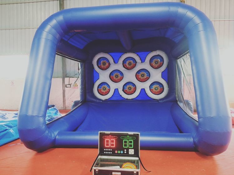 Pvc Material Inflatable Sports Games Shooting Gallery Ips Light System Interactive Game