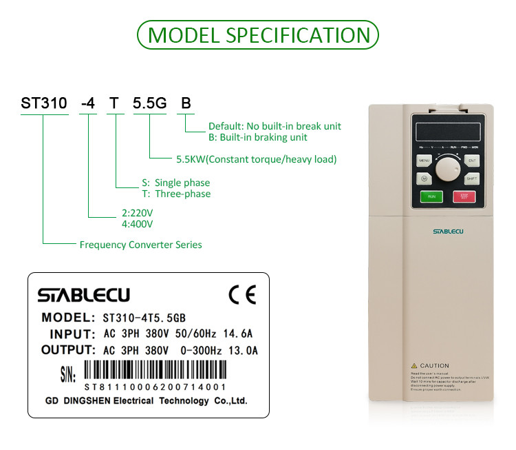 380V 5.5KW Vector Frequency Inverter For Mechanical Equipment