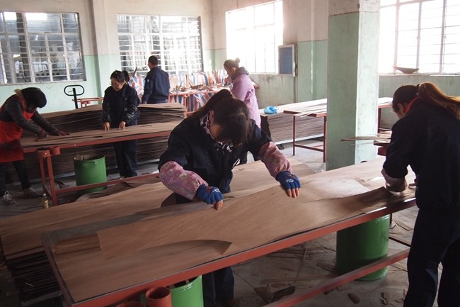 Engineered Wood Veneer EV Veneer Oak Straight Grain Natural Color
