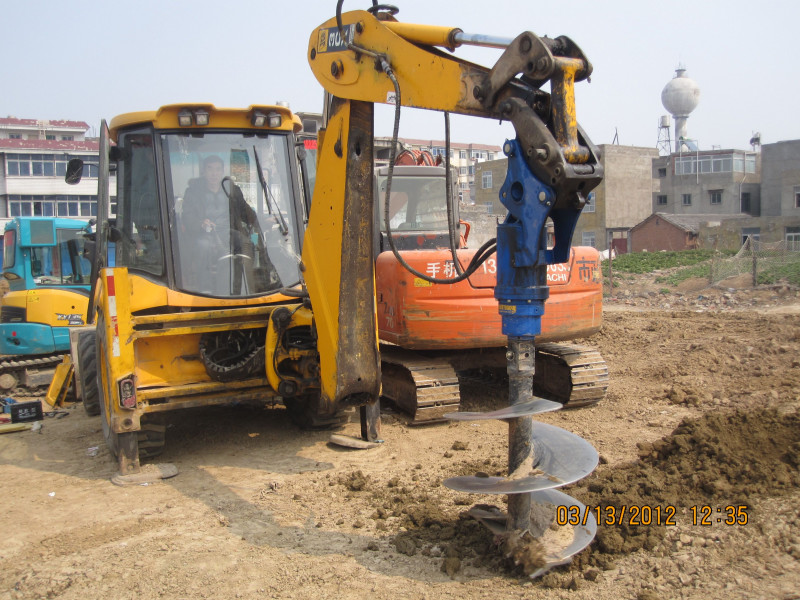Skidsteer Attachments Weight 6T Hydraulic Earth Auger Excavator Digger Machine 75mm Square
