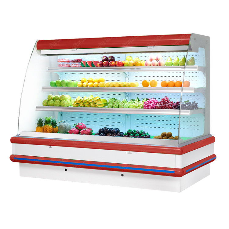Shopping Mall Cold Display Showcase Display Cooler Dynamic Cooling 4 Pcs Adjustable for Drinks/bottles/dairy Food/vegeta