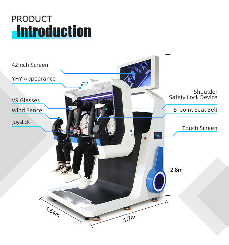 220V Amusement Park Immersive 9D Rotating VR 360 Simulator With 2 Players