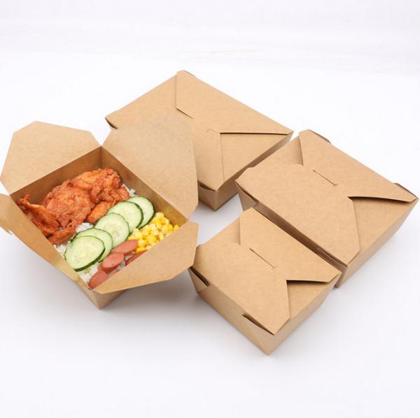 Printed recycled brown kraft paper food box / Wholesale food grade lunch paper