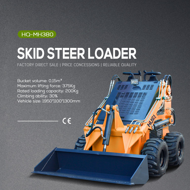 Skid Steer Diesel Loader With Bucket and Different Attachments Rated Pressure of 17 Mpa