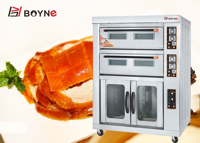Bakery Professional Double Deck Four Trays Electric Oven With Proffer Commercial Kitchen