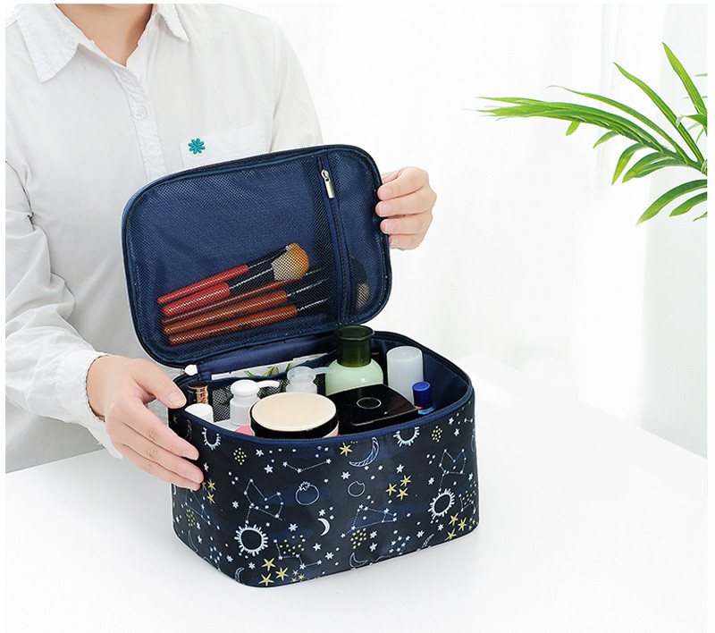 Womens Sublimation Square Nylon Cosmetic Makeup Organizer Bag