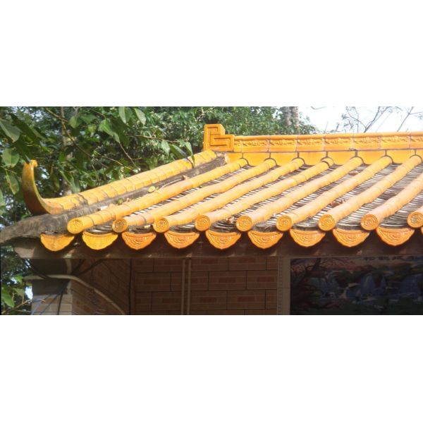 China Glazed Clay Roof Tile Manufacture Chinese Style Yellow Glazed Tile Antique Roofing for Courtyard Palace Restoration