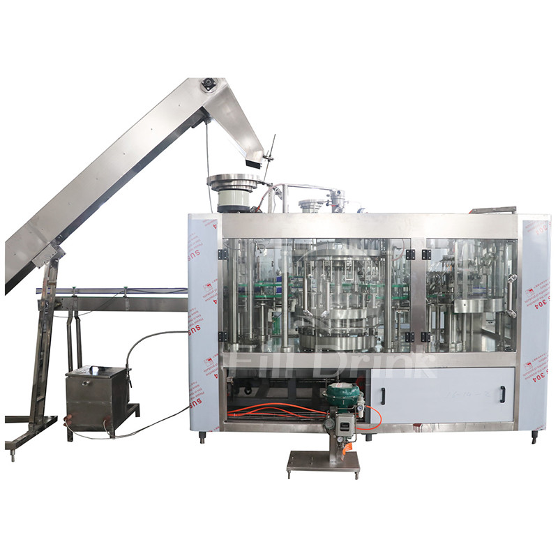 SUS304 Glass Beer Bottle Filling Equipment With Trembling Cap Sorting Elevator