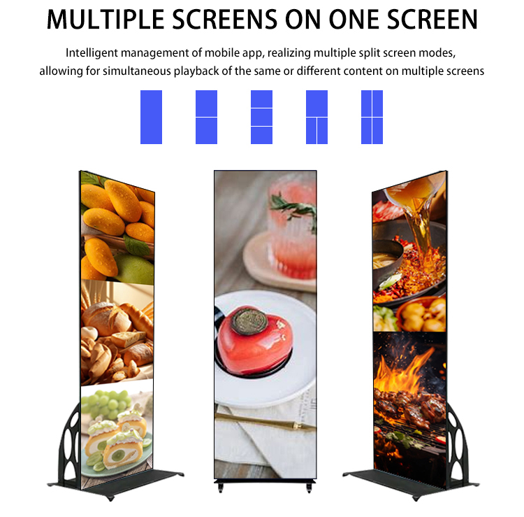 Indoor LED Poster Screen P2.5 P3 P4 P5 Modular Foldable Billboard Screen for Airport/Brand Stores