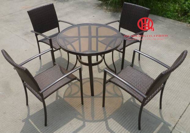 Modern Outdoor Furniture Rattan Dining Set Restuarant Furniture For Sell