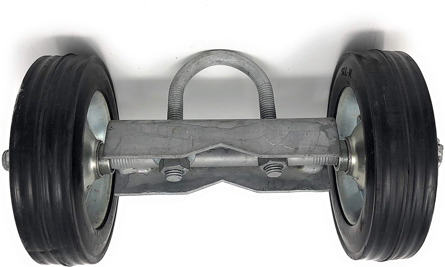 Double Chain Link Cattle Fence Gate Wheel Metal Tube Swing Gate Caster 6"