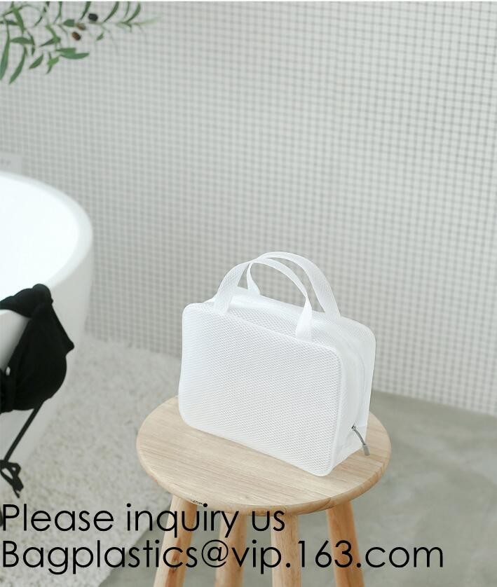 Clear Zipper Pouch with Strap Makeup Bag PVC Cosmetic Pouch,Printing Clear k Cosmetic PVC Pouch, bagease, bagplast