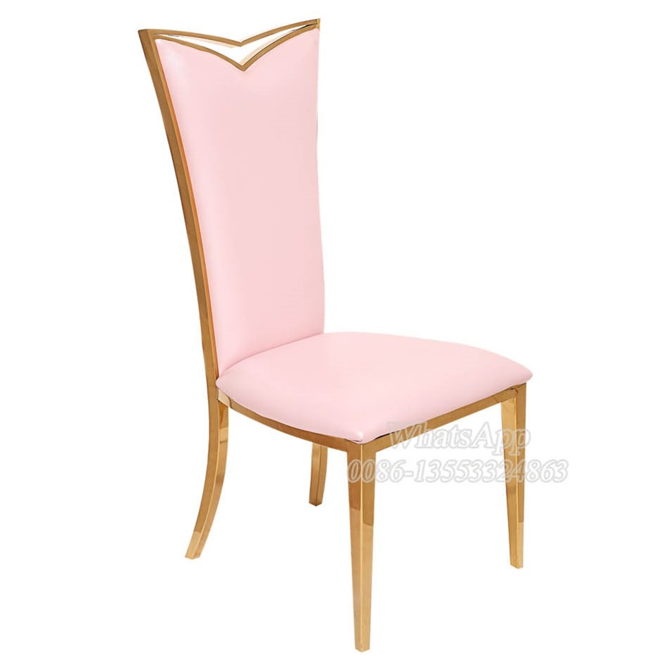 Stainless Steel Leather Dining Chairs Gold Frame For Wedding Party (YS-7)