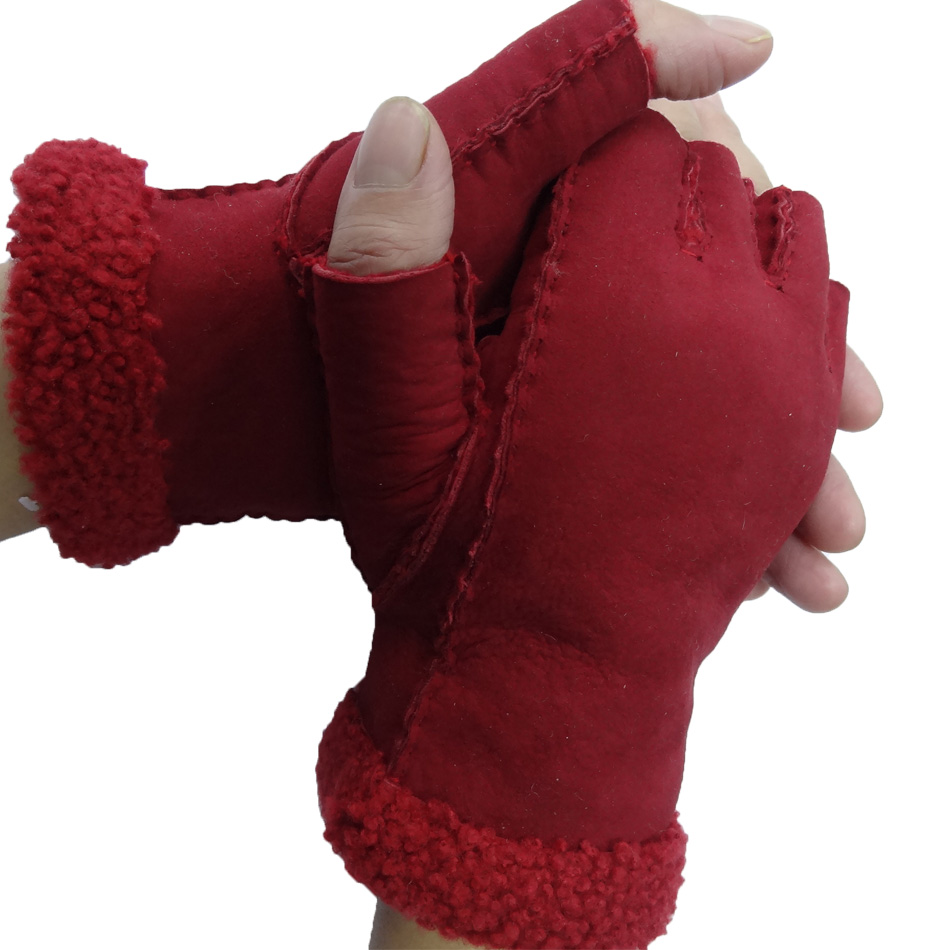 Double Face Leather Fashion Gloves , Touch Screen Cute Women'S Mitten Gloves
